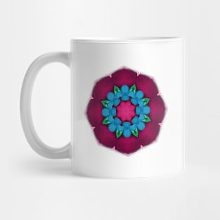 Blue Shapes on Pink Mug